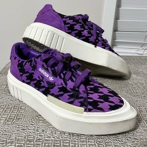 Adidas Originals Women's Hypersleek Purple Houndstooth Sneakers